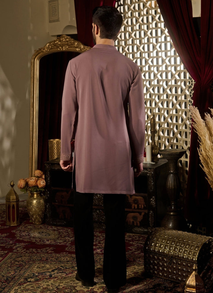 Contrast by Parth Dusty Lilac Silk Kurta SetFabilicious Fashion