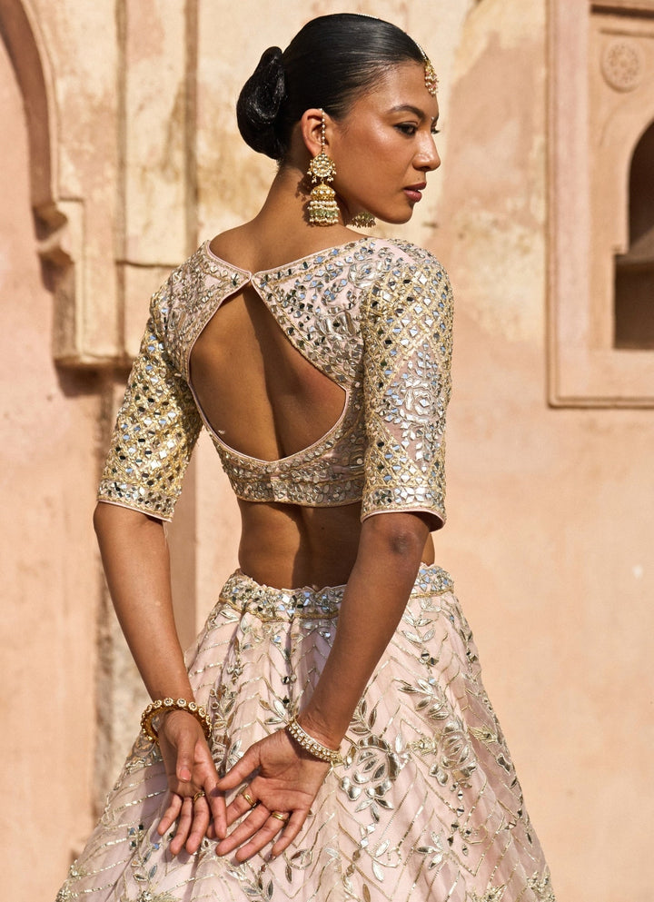 Angad Singh Dusty Peach Organza Lehenga SetFabilicious Fashion