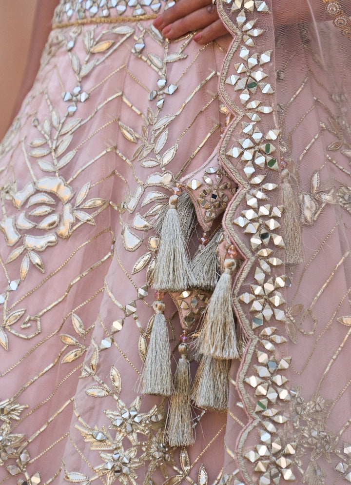 Angad Singh Dusty Peach Organza Lehenga SetFabilicious Fashion