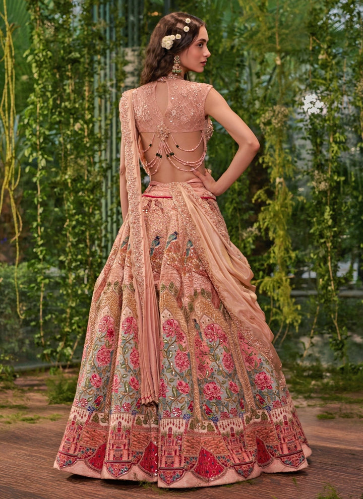 Jigar and Nikita Dusty Peach Silk Bridal Lehenga SetFabilicious Fashion