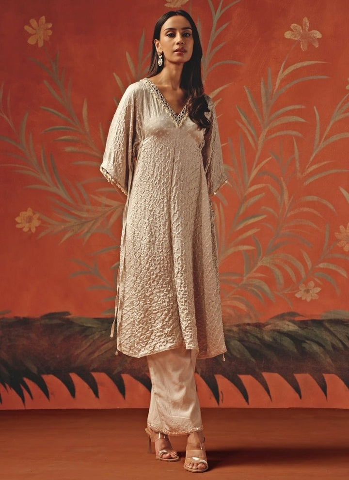 Twenty Nine Dusty Pink Bandhani Kurta PalazzoFabilicious Fashion