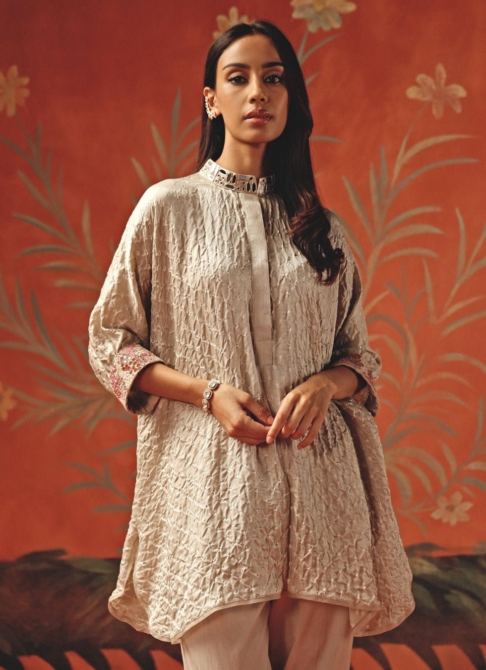 Twenty Nine Dusty Pink Bandhani Shirt With PantsFabilicious Fashion