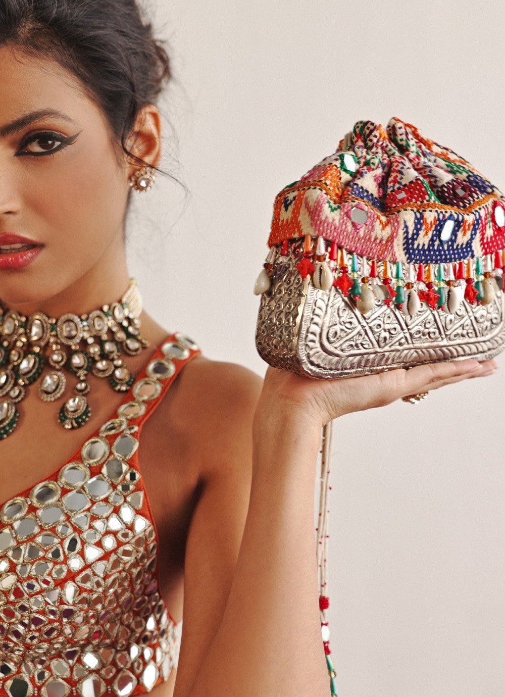 Dusty Pink Mirrorwork Sharara Set With Bralette And Cape Twenty Nine - Fabilicious Fashion