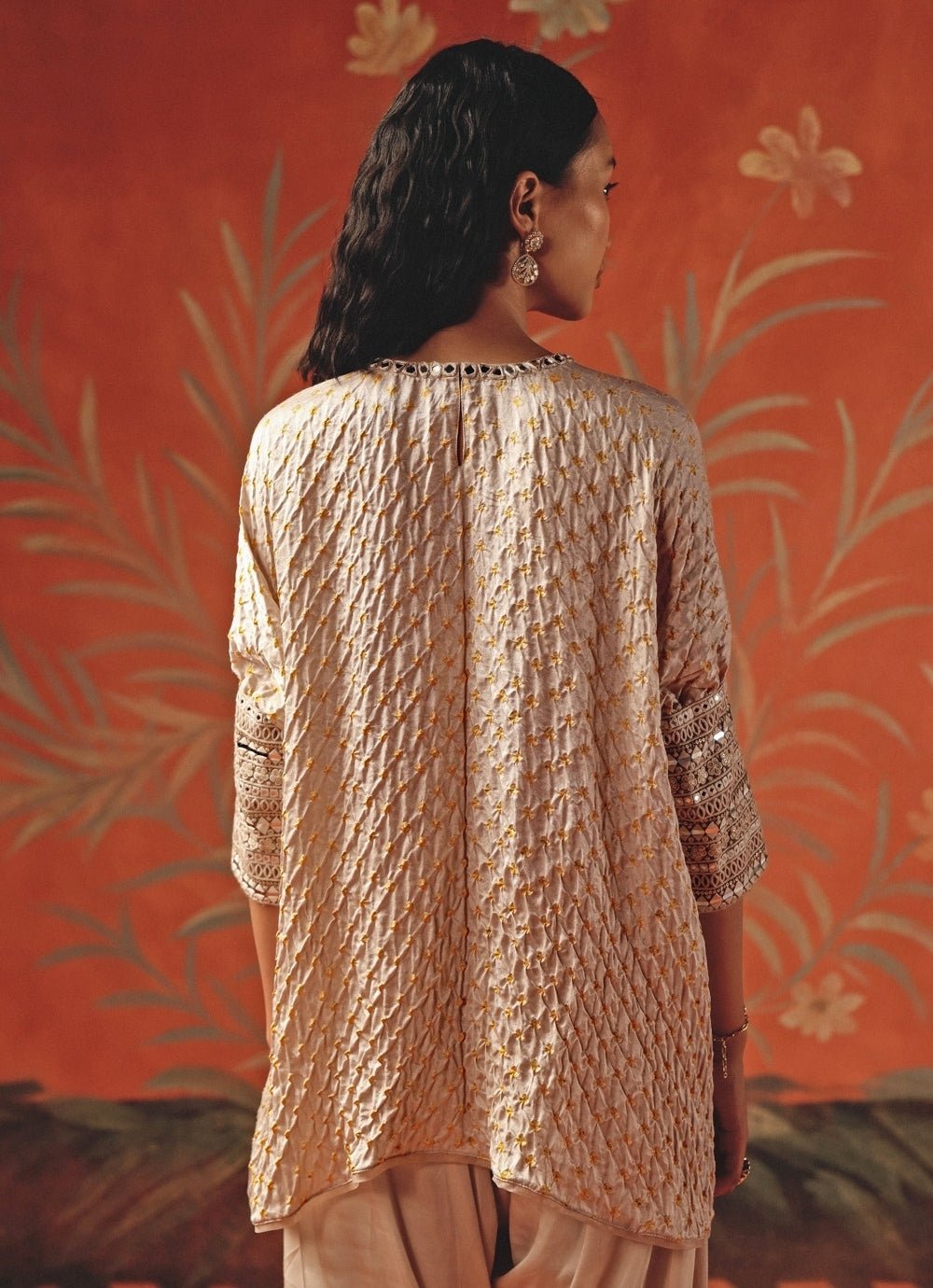 Twenty Nine Dusty Pink Mirrorwork Tunic With DhotiFabilicious Fashion