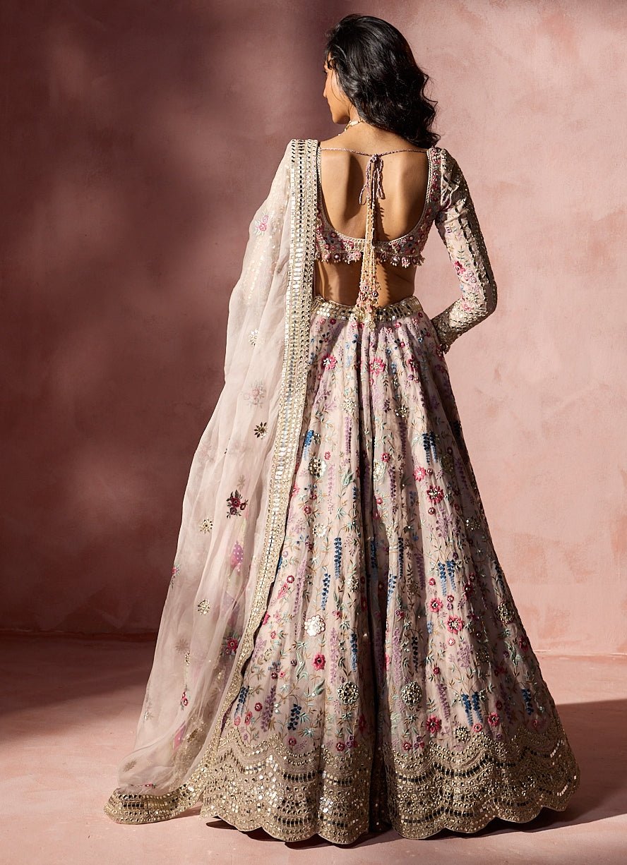 Dusty Pink Organza Lehenga Set Nitika Gujral - Fabilicious Fashion