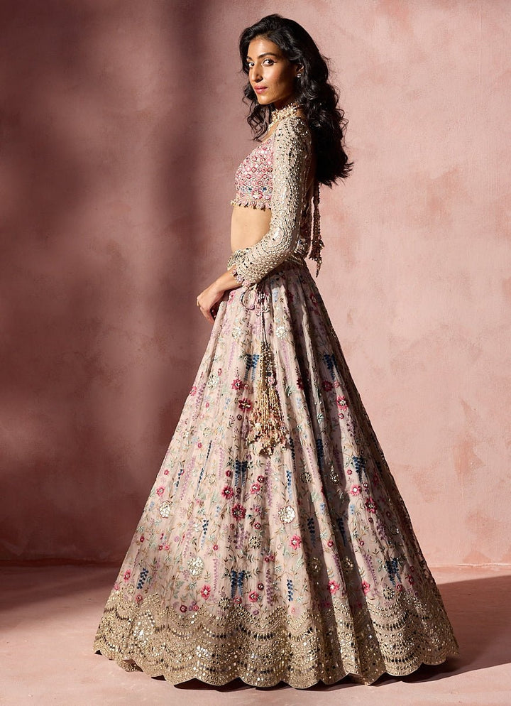 Dusty Pink Organza Lehenga Set Nitika Gujral - Fabilicious Fashion