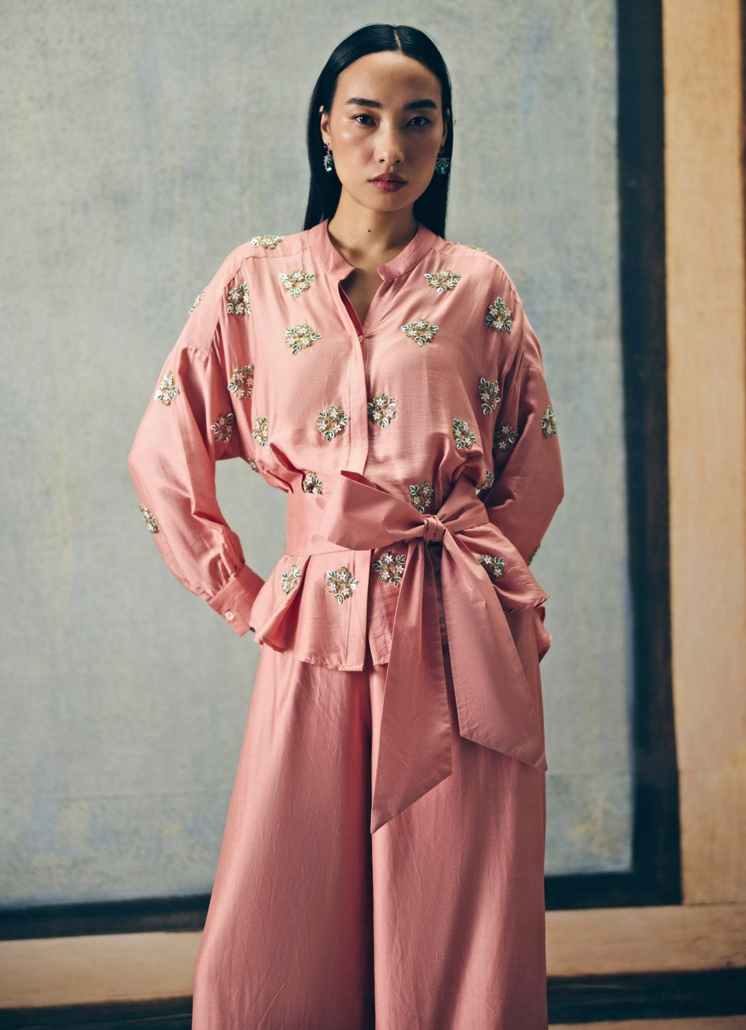 Paulmi and Harsh X Ease Dusty Pink Silk Co - Ord SetFabilicious Fashion