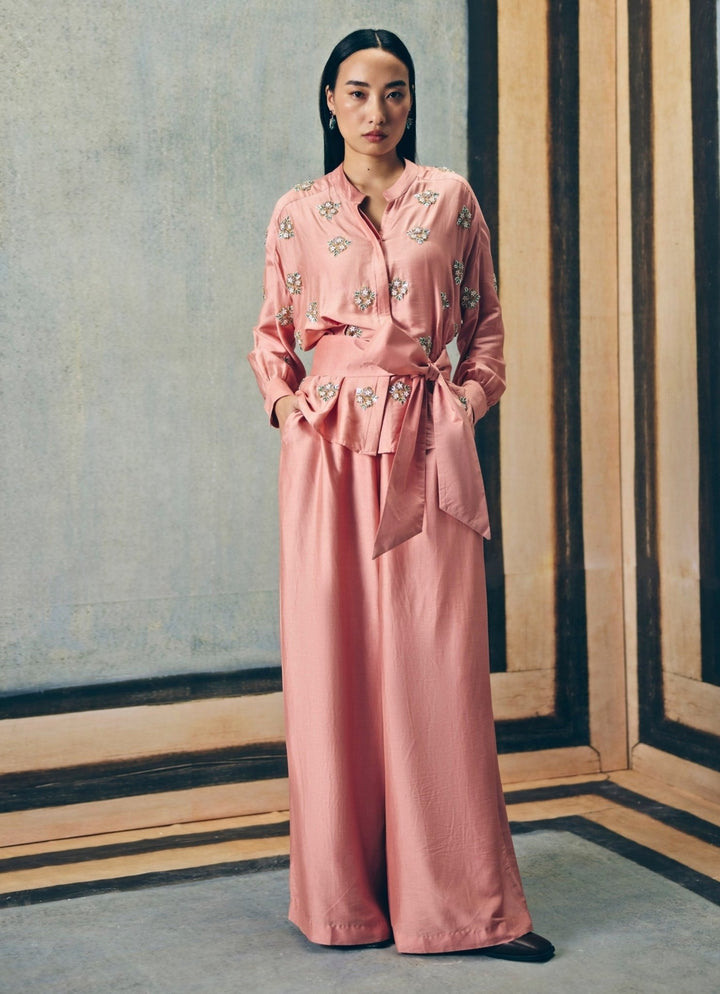 Paulmi and Harsh X Ease Dusty Pink Silk Co - Ord SetFabilicious Fashion