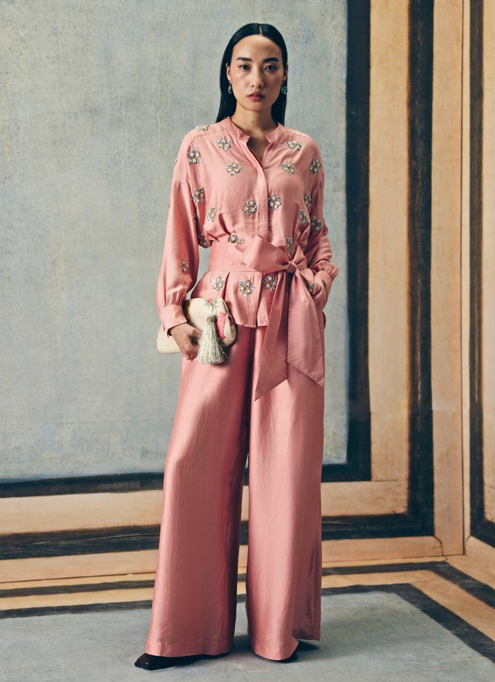 Paulmi and Harsh X Ease Dusty Pink Silk Co - Ord SetFabilicious Fashion