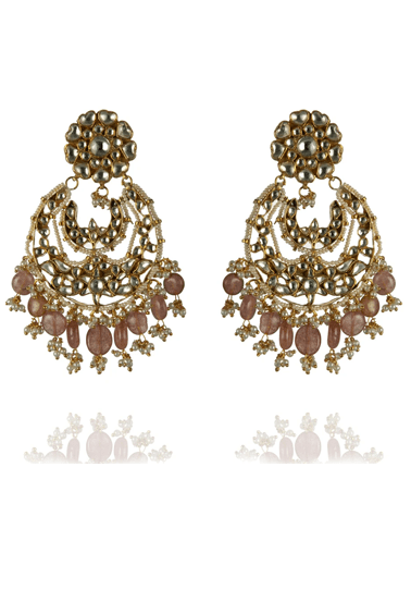 Earrings With Pink Hangings Riana by Shikha Jindal - Fabilicious Fashion