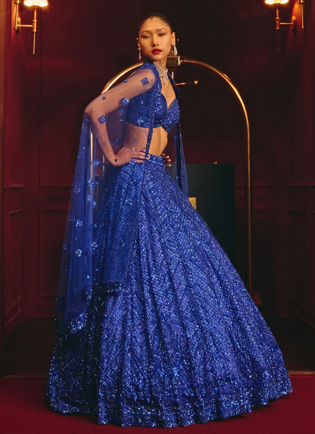 Angad Singh Electric Blue Soft Net LehengaFabilicious Fashion