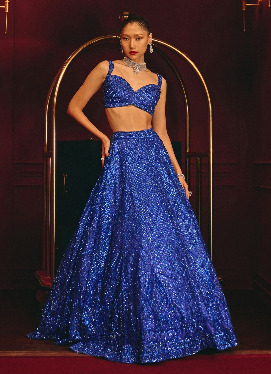 Angad Singh Electric Blue Soft Net LehengaFabilicious Fashion