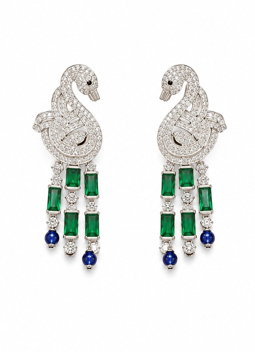 Vivinia by Vidhi Mehra Emerald And Sapphire Diamond Necklace SetFabilicious Fashion