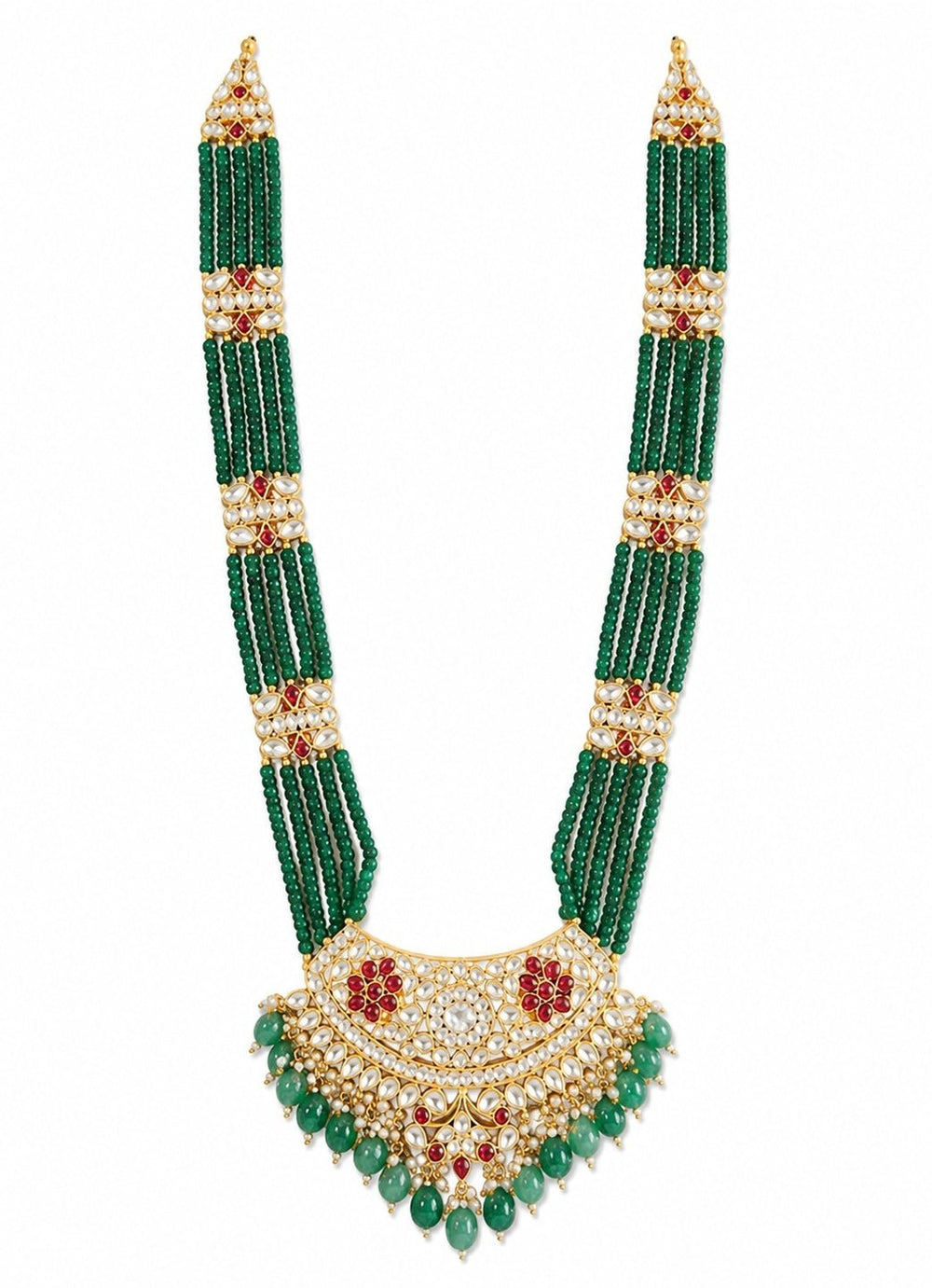 Vivinia By Vidhi Mehra Emerald Beaded Kundan Statement NecklaceFabilicious Fashion