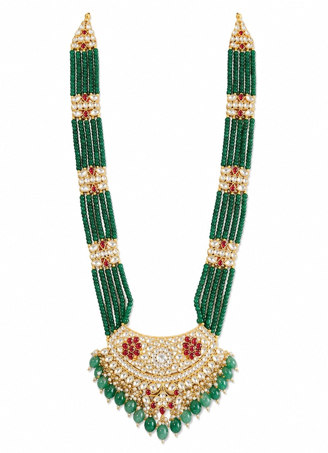 Vivinia By Vidhi Mehra Emerald Beaded Kundan Statement NecklaceFabilicious Fashion