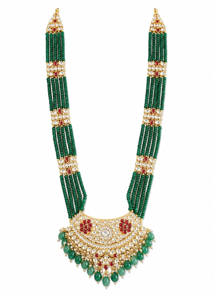 Vivinia By Vidhi Mehra Emerald Beaded Kundan Statement NecklaceFabilicious Fashion