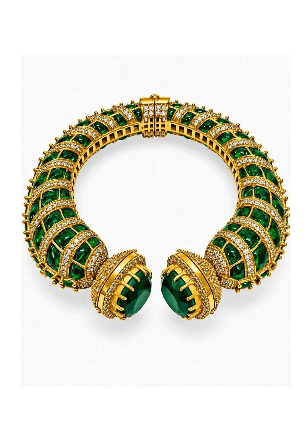 Vivinia By Vidhi Mehra Emerald Cluster Moissanite Polki KadaFabilicious Fashion