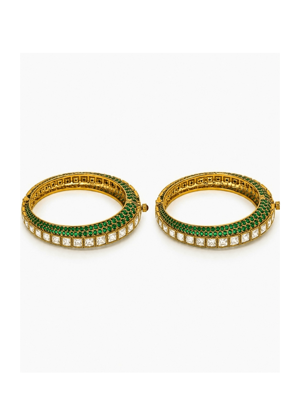 Vivinia By Vidhi Mehra Emerald Edge Moissanite Polki BanglesFabilicious Fashion