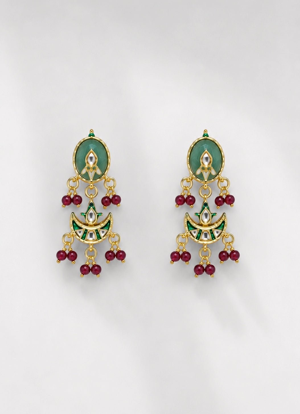 Vivinia by Vidhi Mehra Emerald Green And Maroon Red Beaded Choker SetFabilicious Fashion