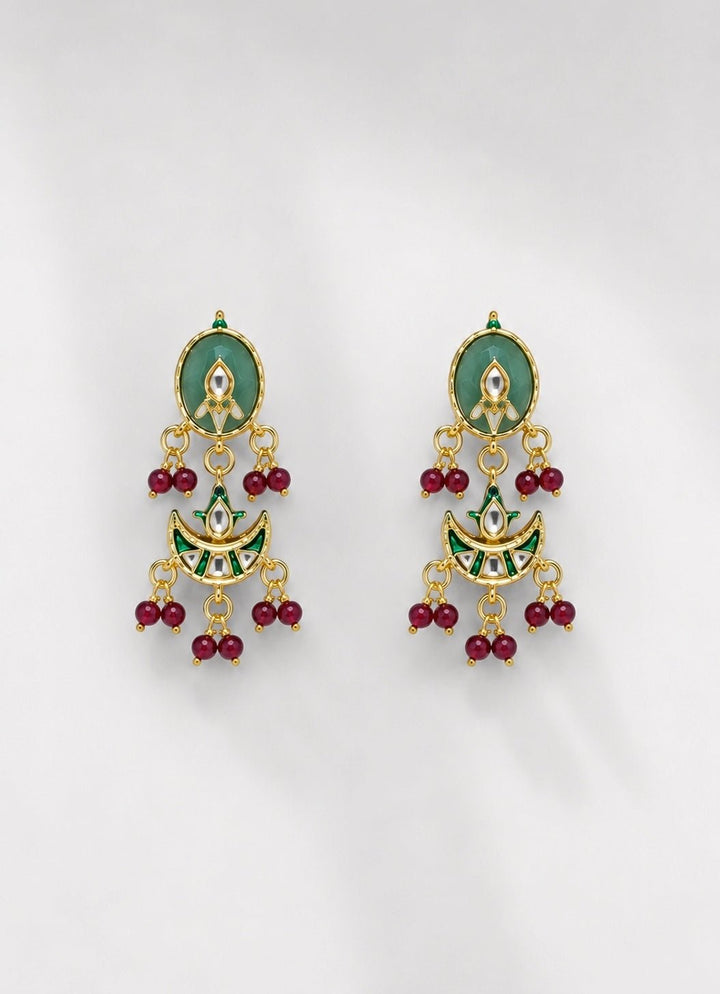 Vivinia by Vidhi Mehra Emerald Green And Maroon Red Beaded Choker SetFabilicious Fashion