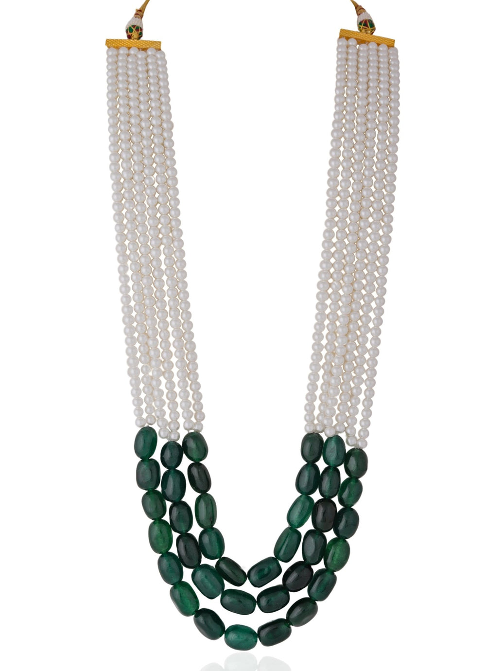 Emerald Green And Pearl Beaded Necklace Riana by Shikha Jindal - Fabilicious Fashion
