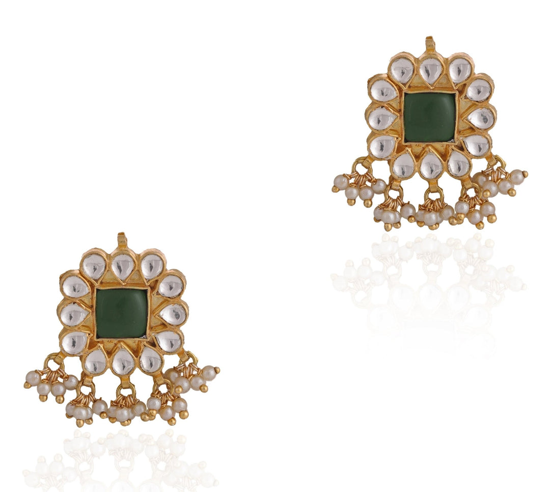 Emerald Green Beaded Necklace Set Riana by Shikha Jindal - Fabilicious Fashion