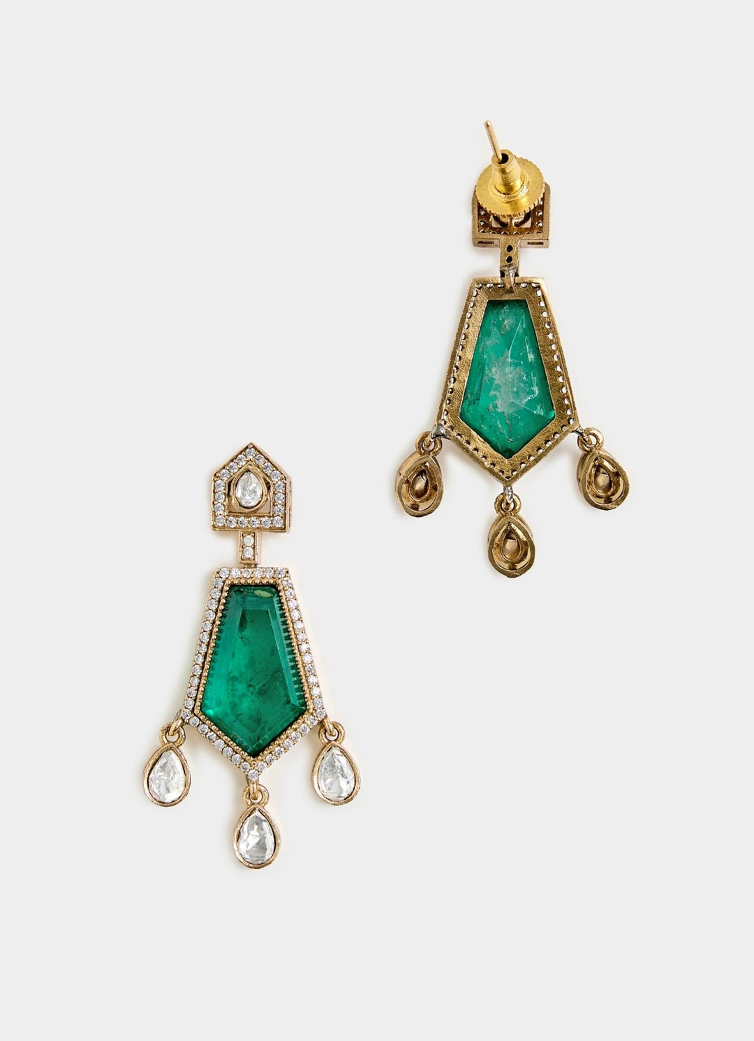 Emerald Green Drop Kundan Necklace Set Vivinia By Vidhi Mehra - Fabilicious Fashion