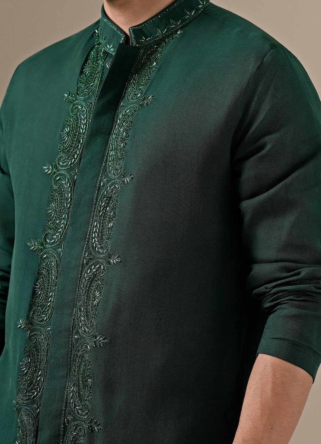 Darzi House Emerald Green Georgette Kurta SetFabilicious Fashion