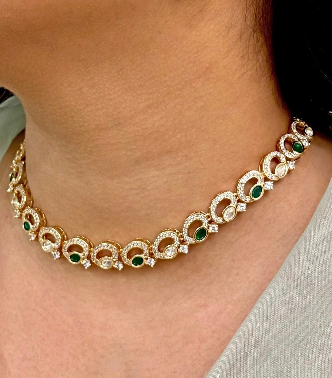 Naymee Emerald Green Kundan Choker SetFabilicious Fashion