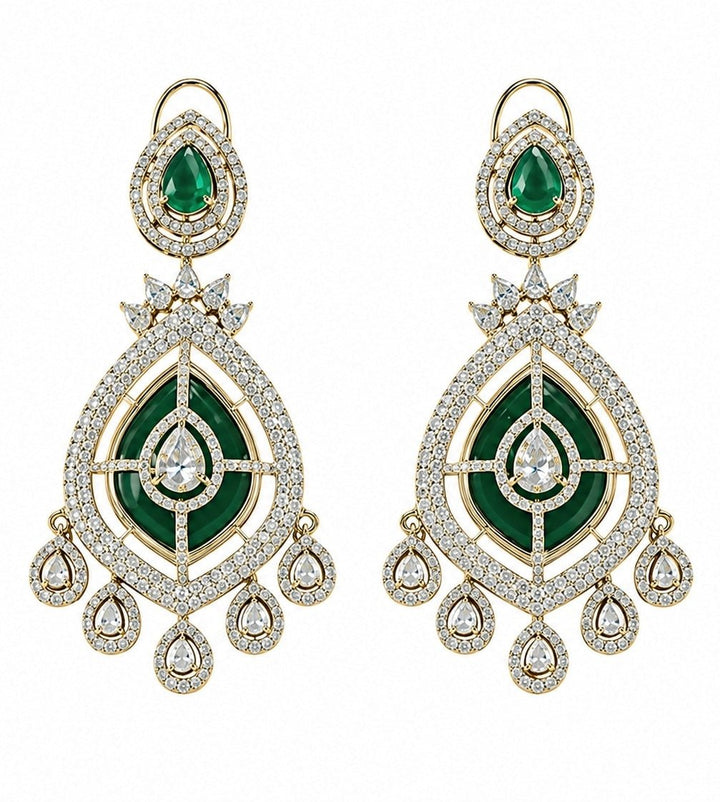 Vivinia by Vidhi Mehra Emerald Green Layered Statement Necklace SetFabilicious Fashion