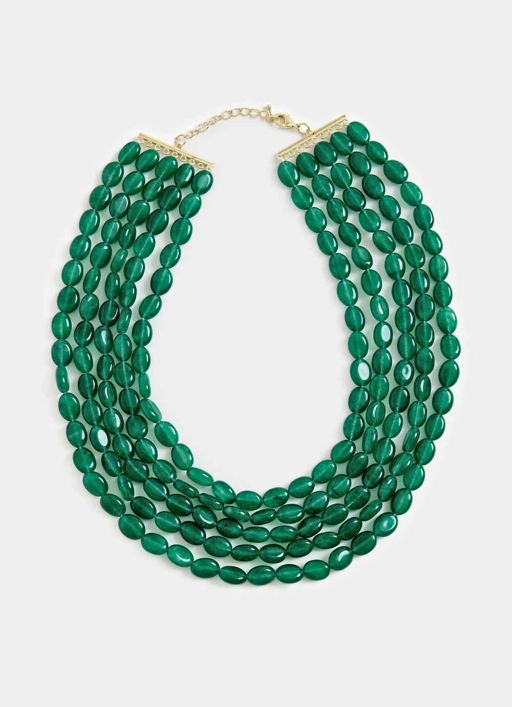 Emerald Green Layered Statement Necklace Vivinia By Vidhi Mehra - Fabilicious Fashion