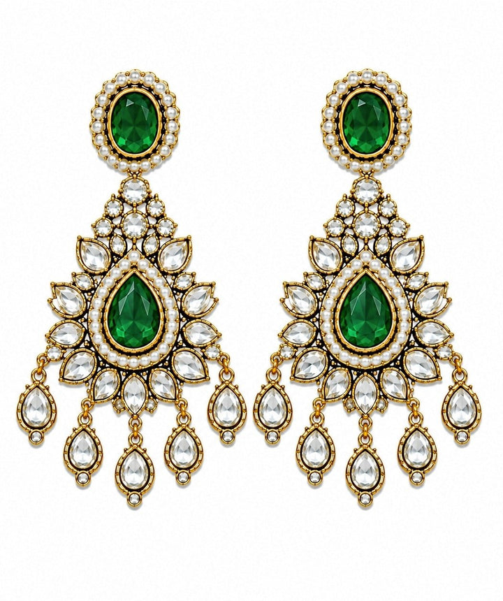 Vivinia By Vidhi Mehra Emerald Green Polki Bridal Necklace SetFabilicious Fashion