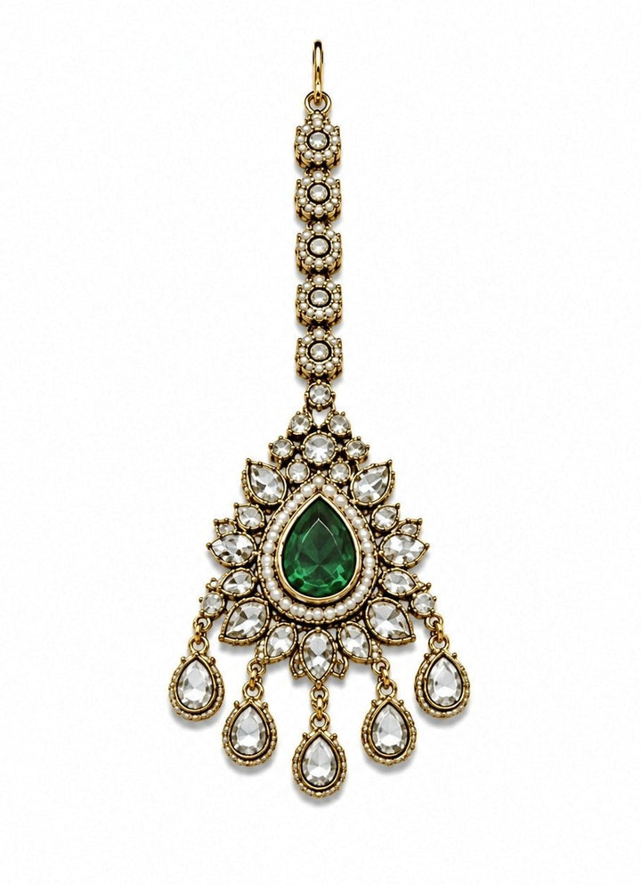 Vivinia By Vidhi Mehra Emerald Green Polki Bridal Necklace SetFabilicious Fashion
