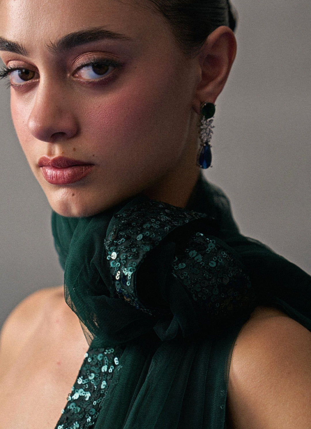 Emerald Green Sequins Embroidered Kurta Sharara Angad Singh - Fabilicious Fashion