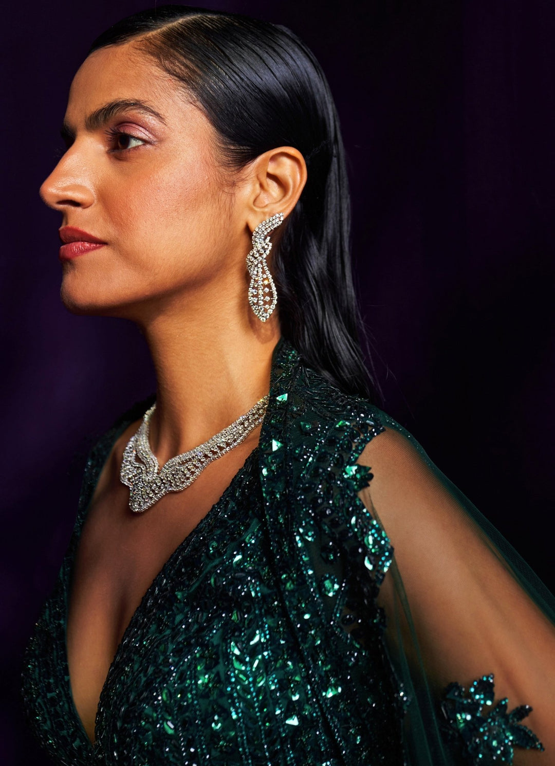 Emerald Green Sequins Embroidered Lehenga Set Angad Singh - Fabilicious Fashion