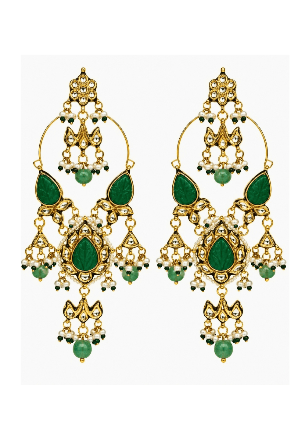 Vivinia By Vidhi Mehra Emerald Kundan Drop EarringsFabilicious Fashion