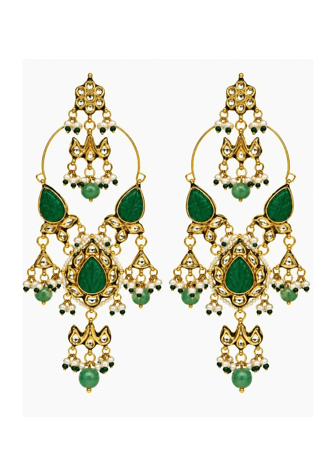 Vivinia By Vidhi Mehra Emerald Kundan Drop EarringsFabilicious Fashion