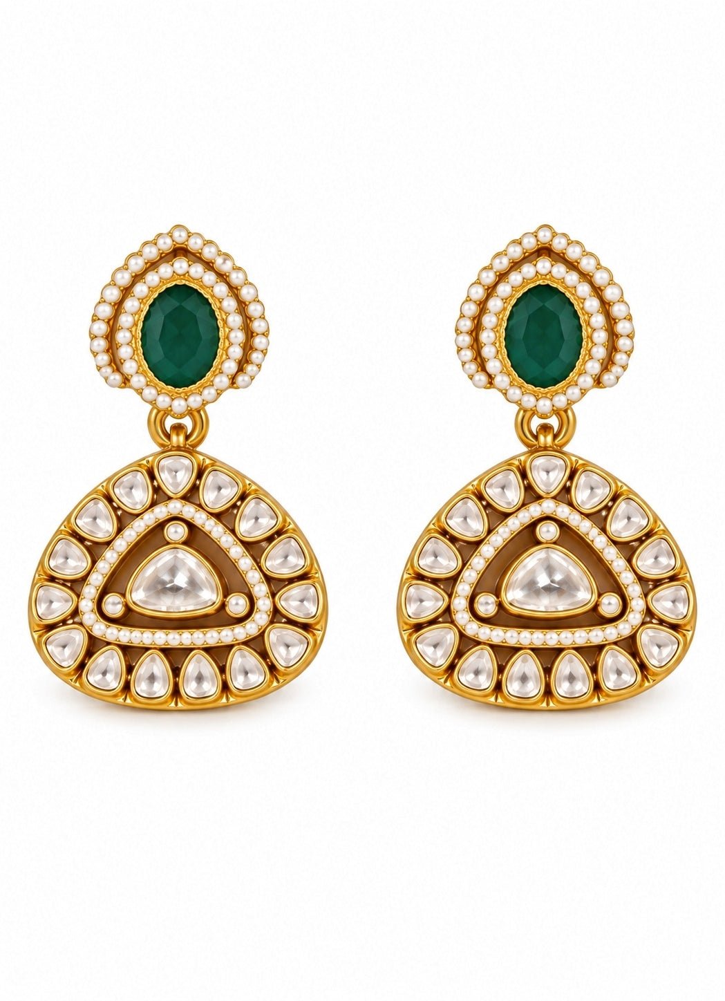 Vivinia By Vidhi Mehra Emerald Kundan Statement Necklace SetFabilicious Fashion