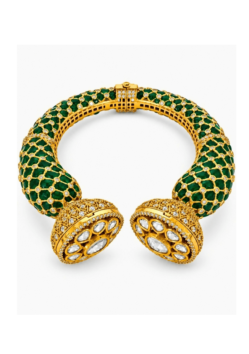 Vivinia By Vidhi Mehra Emerald Moissanite Polki BanglesFabilicious Fashion