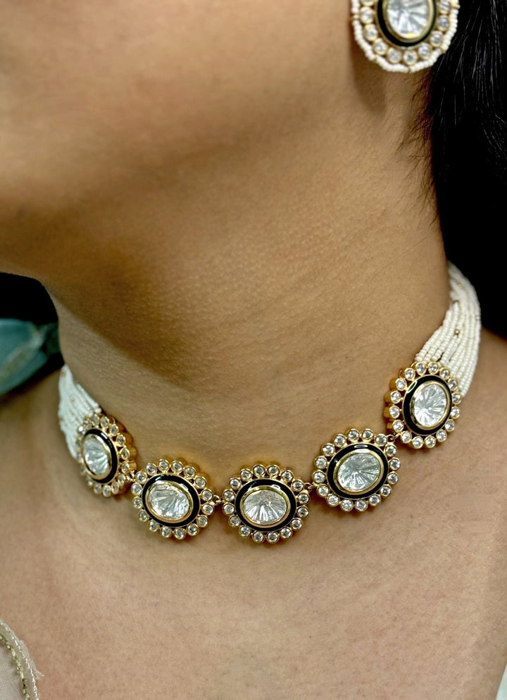 Naymee Emerald Pearl And Polki Choker SetFabilicious Fashion