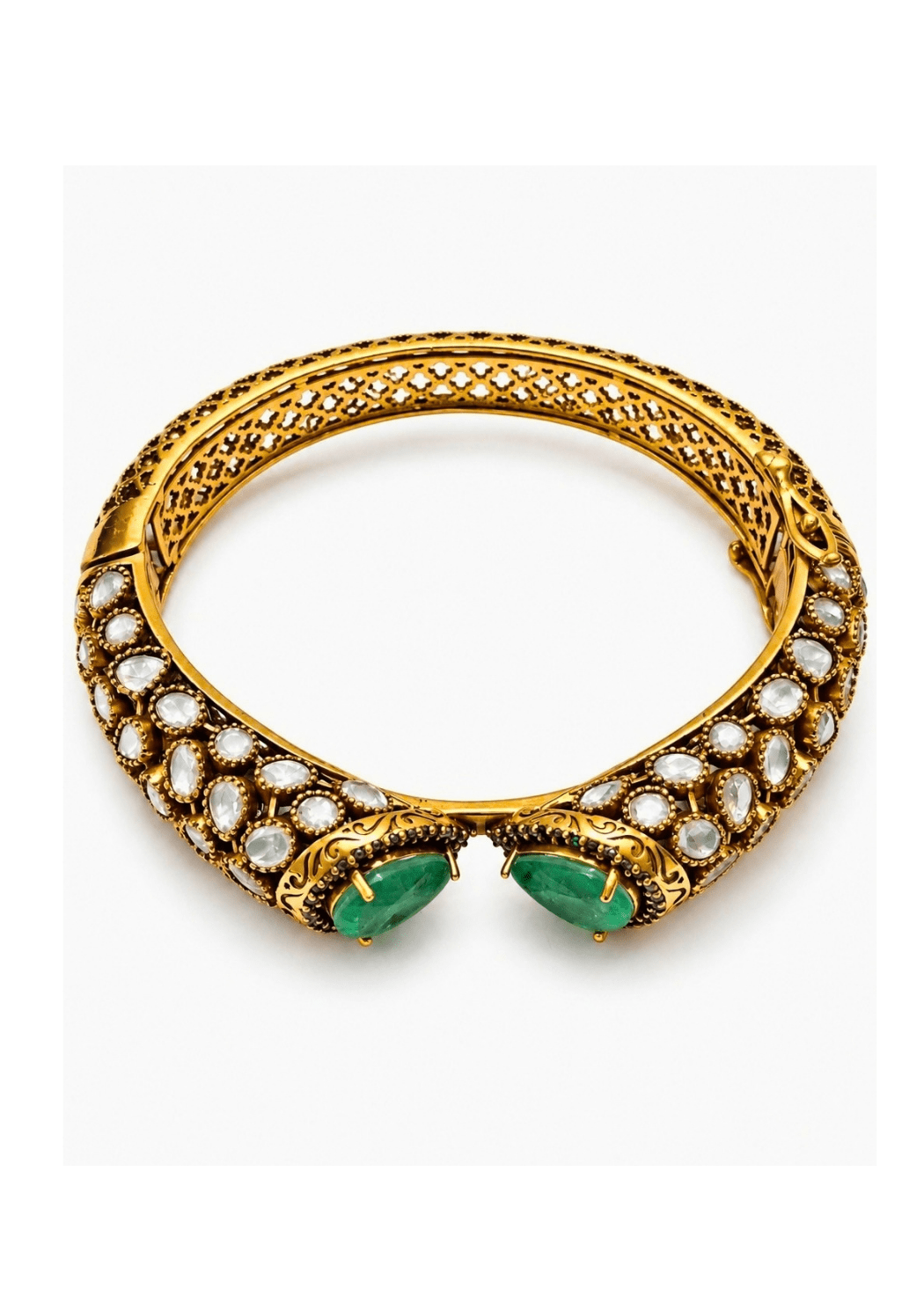 Vivinia By Vidhi Mehra Emerald Pearl Moissanite Polki KadaFabilicious Fashion