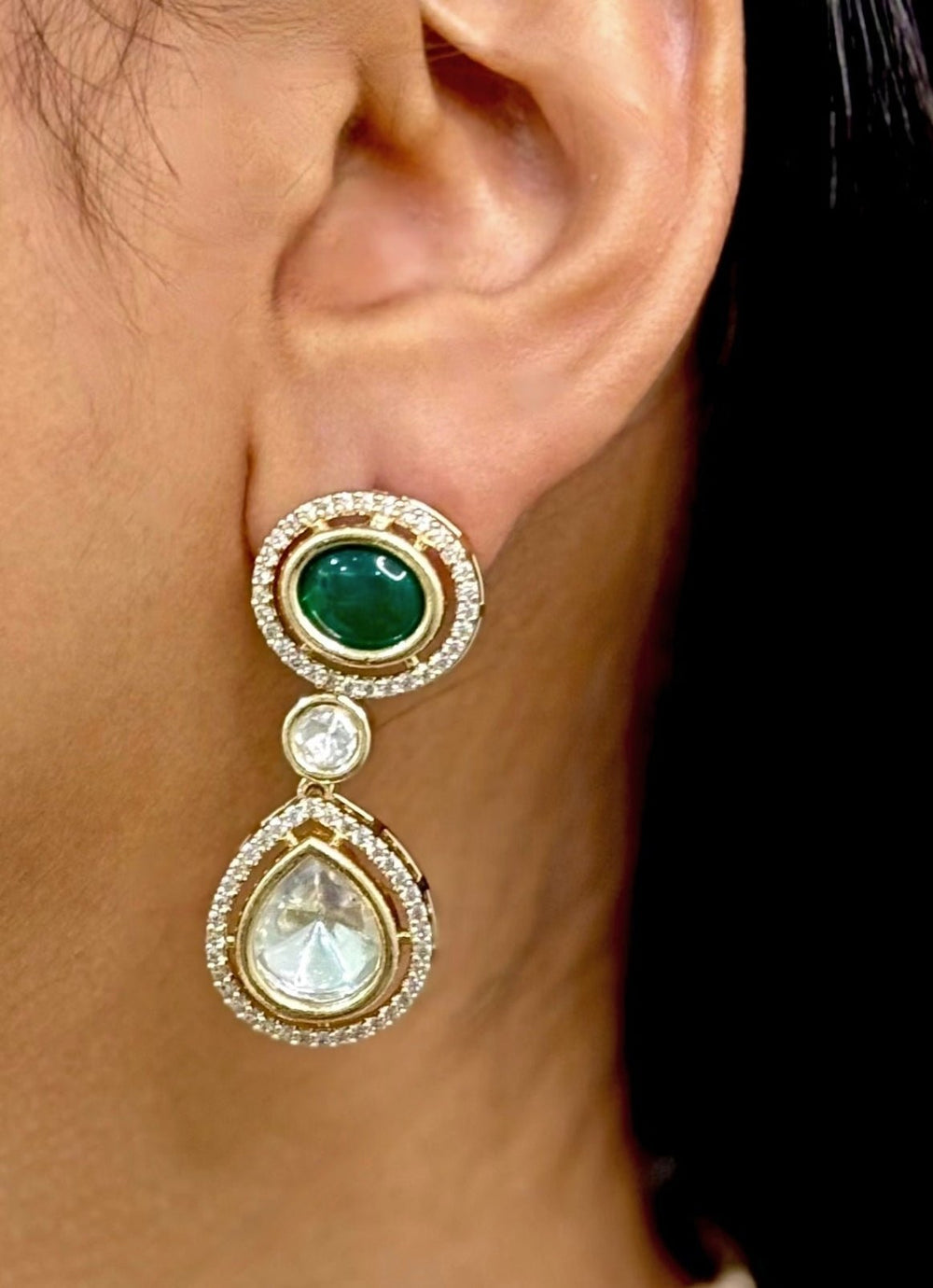 Naymee Emerald Polki And Kundan Choker SetFabilicious Fashion