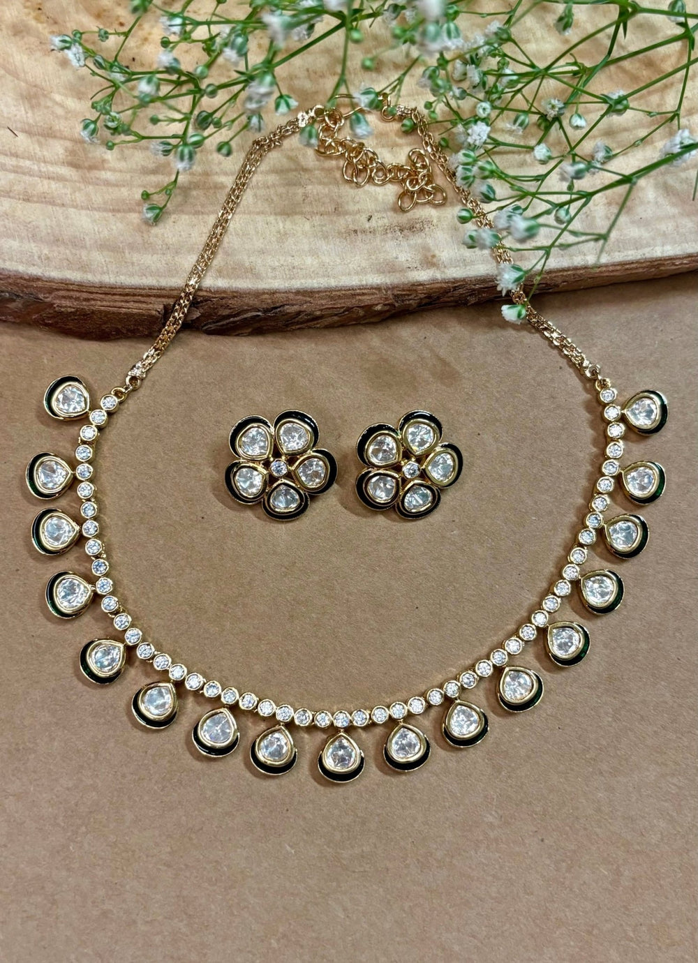Naymee Emerald Polki Choker SetFabilicious Fashion