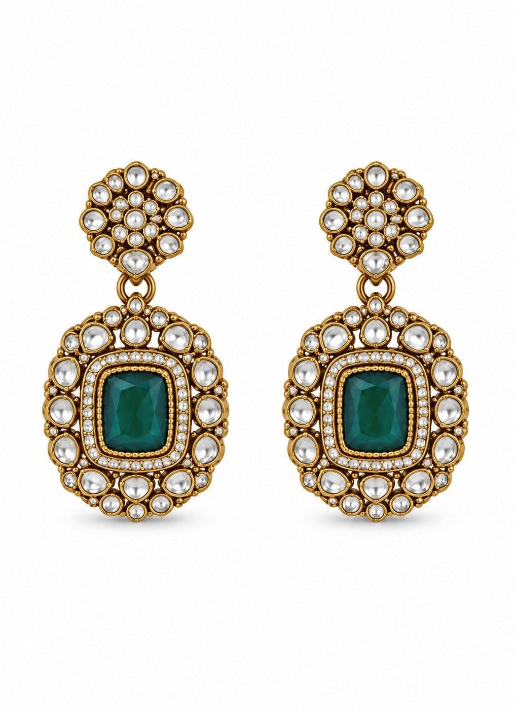 Vivinia By Vidhi Mehra Emerald Polki Kundan Necklace SetFabilicious Fashion
