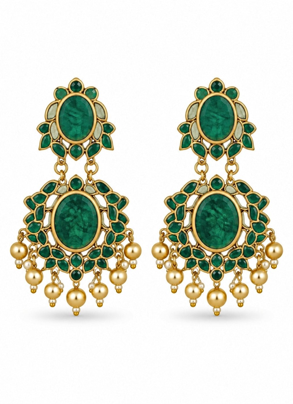 Vivinia By Vidhi Mehra Emerald Stone Statement EarringsFabilicious Fashion