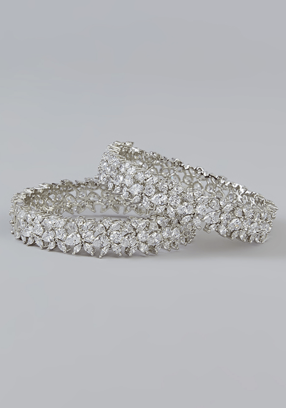 Faux Diamond Bangle Set Zevar by Geeta - Fabilicious Fashion