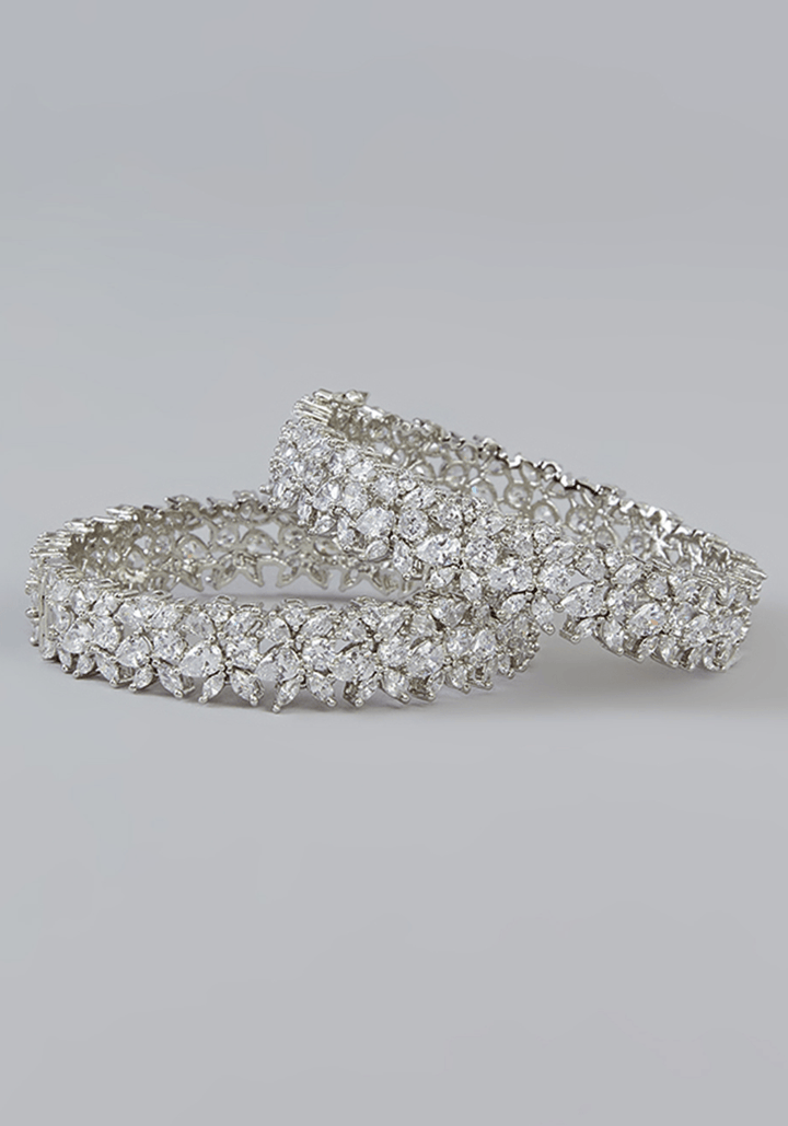 Faux Diamond Bangle Set Zevar by Geeta - Fabilicious Fashion
