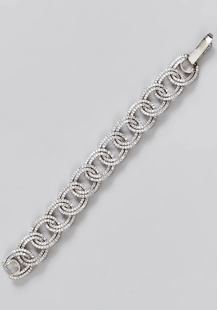 Faux Diamond Chain Necklace Set Zevar by Geeta - Fabilicious Fashion