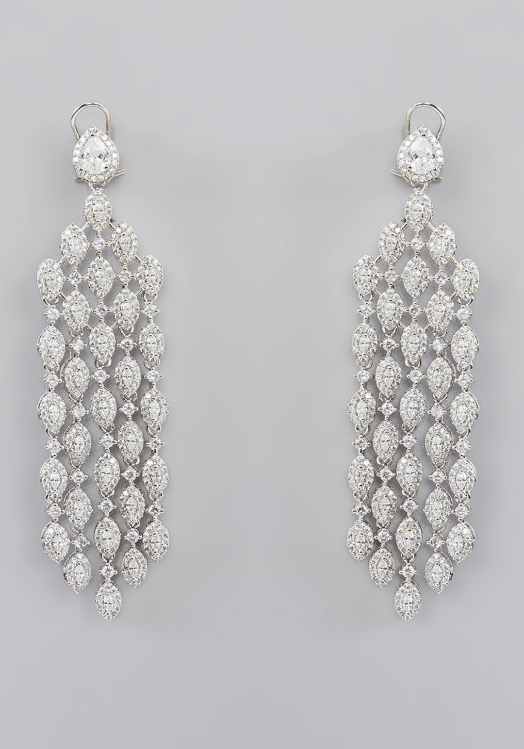 Faux Diamond Chandelier Earrings Zevar by Geeta - Fabilicious Fashion