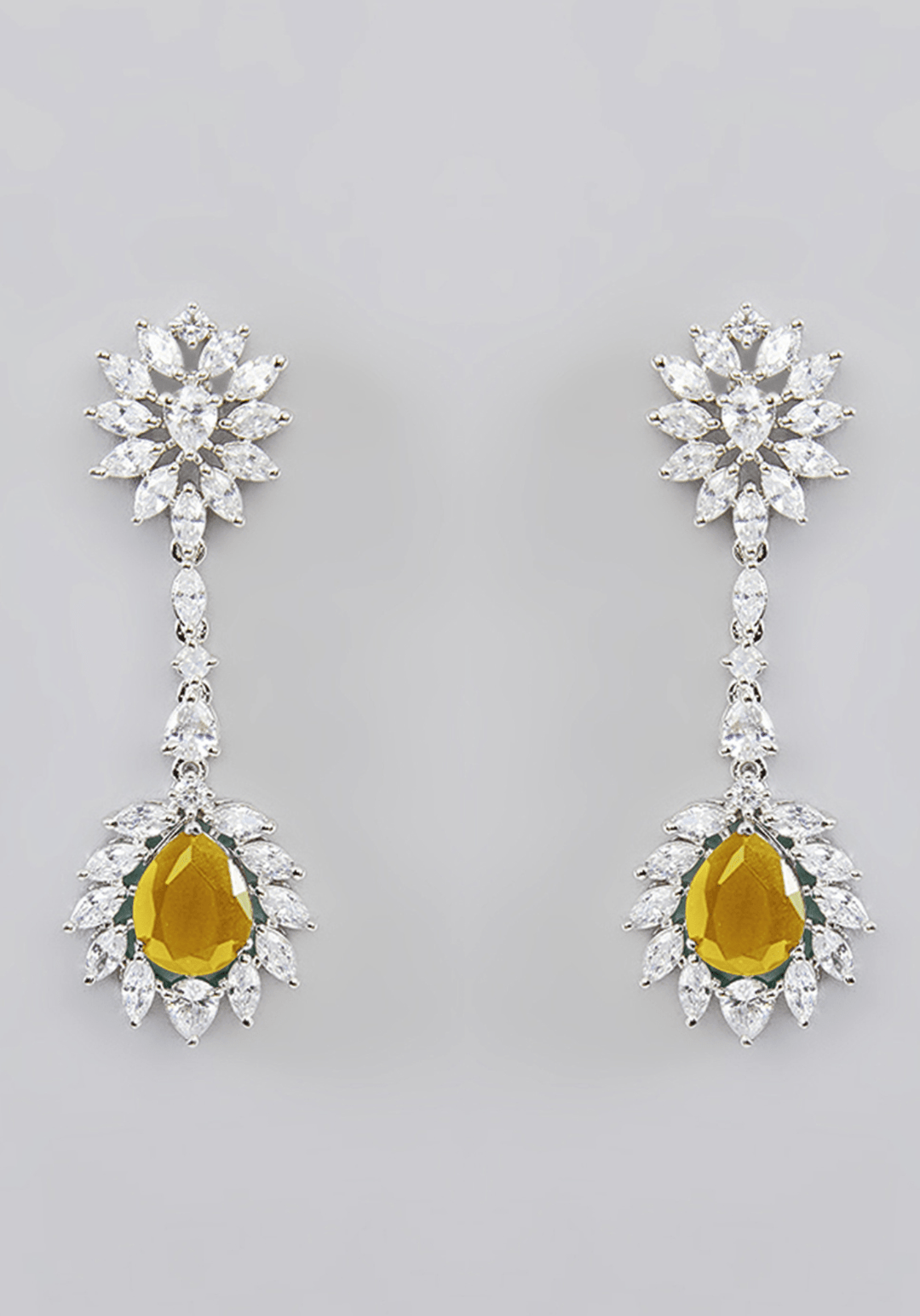 Faux Diamond Choker Set With Yellow Stones Zevar by Geeta - Fabilicious Fashion